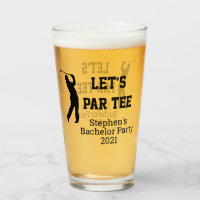 Bachelor Party Let's Par tee Custom Glass