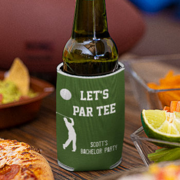 Bachelor Party Let's Par Tee Golfing Trip Can Cooler by ColorFlowCreations at Zazzle