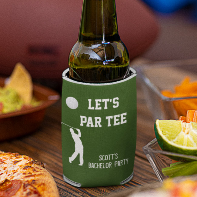 Bachelor Party Let's Par Tee Golfing Trip Can Cooler