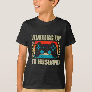 Bachelor Party Leveling Up To Husband Groom Gaming T-Shirt