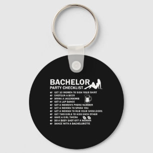 Bachelor Party Men Naughty Checklist Getting Marri Keychain