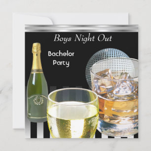 Bachelor Party Mens Boys Night Out Drinks 2 Invitation