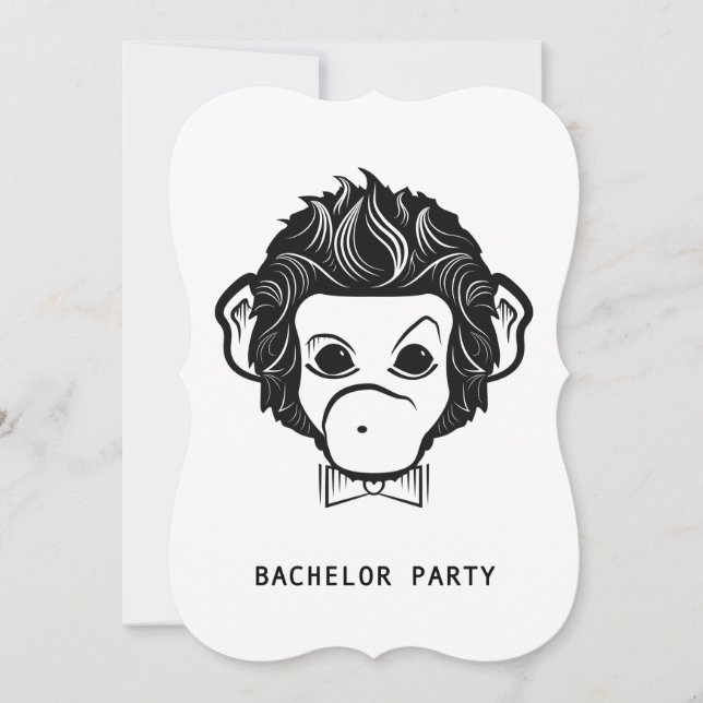 bachelor party mister monkey invitation (Front)