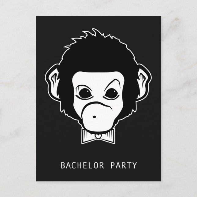 bachelor party mister monkey invitation postcard (Front)