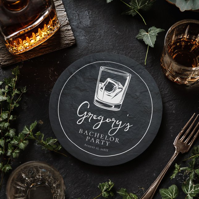 Bachelor party modern stylish paper plates (Creator Uploaded)