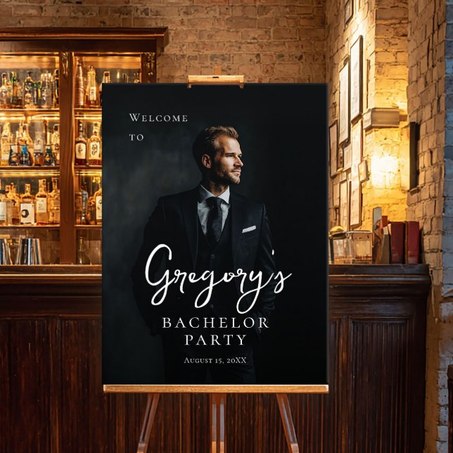 Bachelor party modern stylish photo welcome foam board (Creator Uploaded)