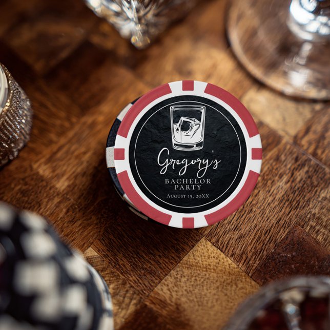 Bachelor party modern stylish poker chips (Creator Uploaded)