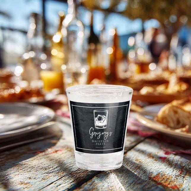 Bachelor party modern stylish shot glass (Creator Uploaded)