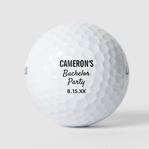 Bachelor Party Modern Typography Wedding Favor  Golf Balls