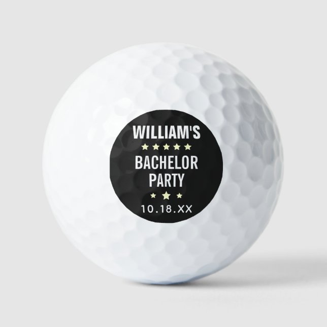 Bachelor Party Modern Typography Wedding Favor Golf Balls (Front)