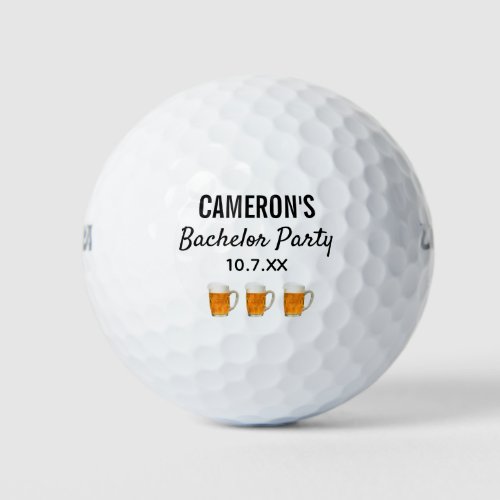 Bachelor Party Modern Wedding Favor Beer Cheers Golf Balls