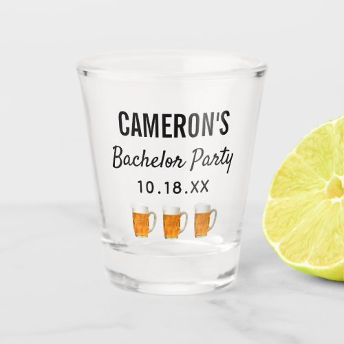 Bachelor Party Modern Wedding Favor Beer Cheers Shot Glass