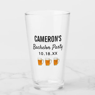 Bachelor Party Modern Wedding Favor Beer Pint Glass