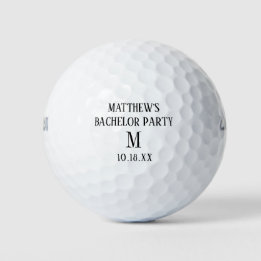 Bachelor Party Monogram Initial Wedding Favor Golf Balls