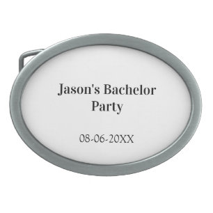 Bachelor party name date simple minimal best man  belt buckle
