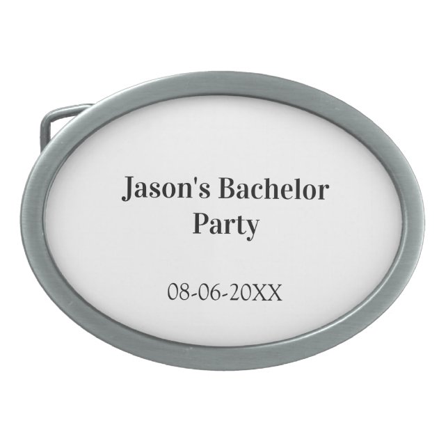 Bachelor party name date simple minimal best man  belt buckle (Front)