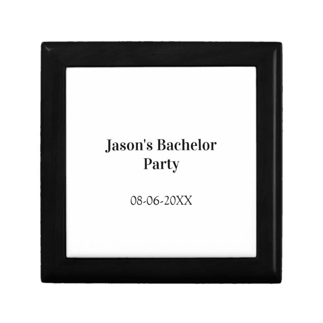 Bachelor party name date simple minimal best man  gift box (Front)