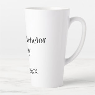 Bachelor party name date simple minimal best man latte mug