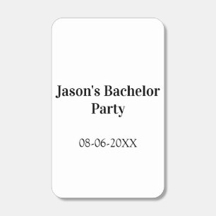 Bachelor party name date simple minimal best man  matchboxes