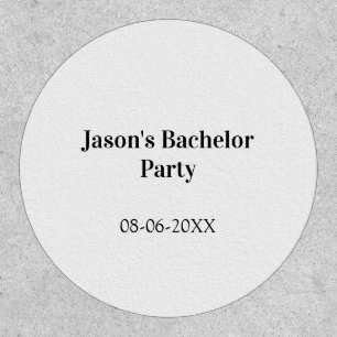 Bachelor party name date simple minimal best man patch
