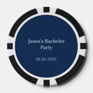 Bachelor party name date simple minimal best man poker chips