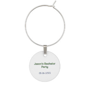 Bachelor party name date simple minimal best man  wine charm