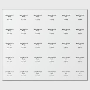 Bachelor party name date simple minimal best man  wrapping paper
