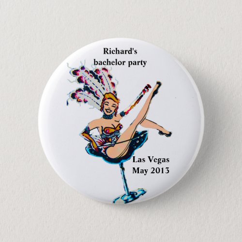 Bachelor Party namebadge Vegas Casino Theme Pinback Button