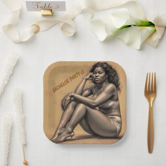 BACHELOR PARTY PAPER PLATES (Wedding)