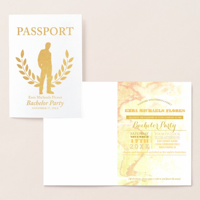 Bachelor Party passport gold foil Foil Card (Display)