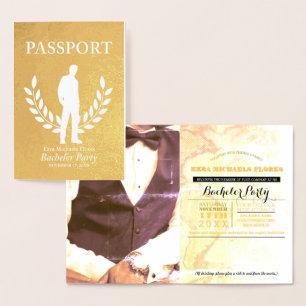Bachelor Party passport gold foil Foil Card
