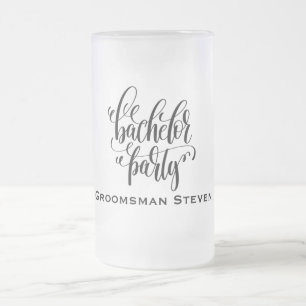 Bachelor Party Personalized Groomsman Frosted Glass Beer Mug