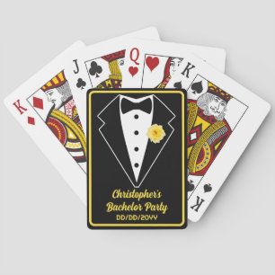 Bachelor Party Poker Black Tuxedo Butter Yellow Poker Cards
