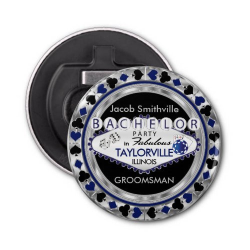 Bachelor Party Poker Chips Style _ Blue Bottle Opener