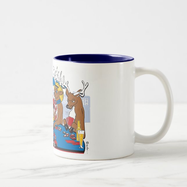 Bachelor Party Poker Player Two-Tone Coffee Mug (Right)