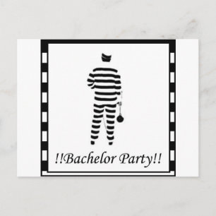 Bachelor party - Prison Man Invitation Postcard
