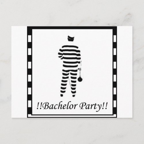 Bachelor party _ Prison Man Invitation Postcard