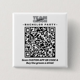Bachelor Party QR Code Buy Drink Team Groom Brews Button