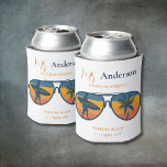 Bachelor Party Retro Sunglasses Surf Palm Trees Can Cooler<br><div class="desc">Bachelor Party Retro Sunglasses Surf Palm Trees Can Cooler Personalized Can Coolers are the perfect keepsakes for your friends to remember your special day. Cheers to a fun and memorable bachelor party! Add your custom wording to this design by using the "Edit this design template" boxes on the right hand...</div>