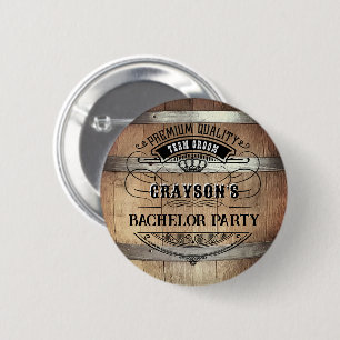 Bachelor Party Rustic Button