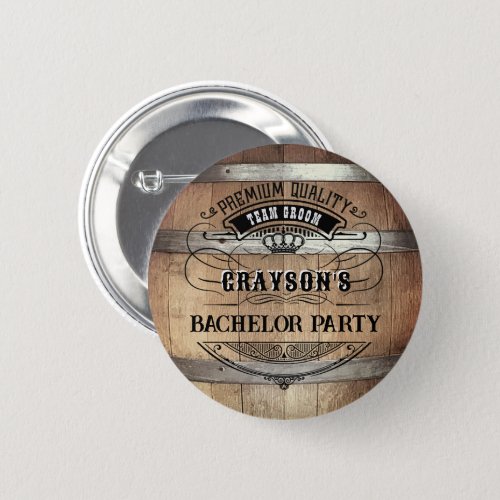 Bachelor Party Rustic Button