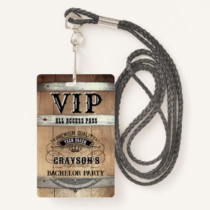 Bachelor Party Rustic VIP Pass Badge