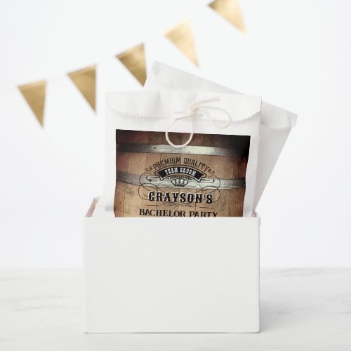 Bachelor Party Rustic Whiskey Barrel Favor Bag