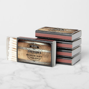 Bachelor Party Rustic Whiskey Barrel Matchboxes