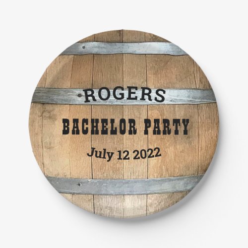 Bachelor Party Rustic Whiskey Barrel Paper Plates