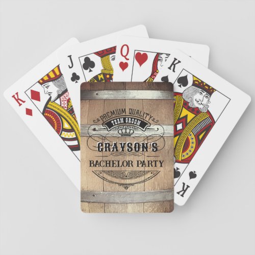 Bachelor Party Rustic Whiskey Barrel Playing Cards