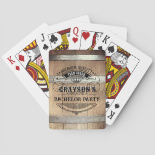 Bachelor Party Rustic Whiskey Barrel Poker Cards