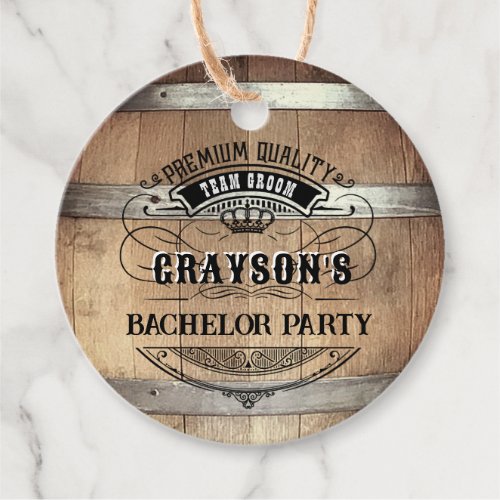 Bachelor Party Rustic Whiskey Favor Tags