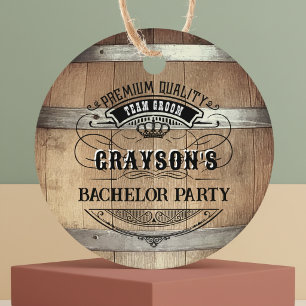 Bachelor Party Rustic Whiskey Favor Tags