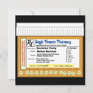Bachelor Party RX for Fun Invitation